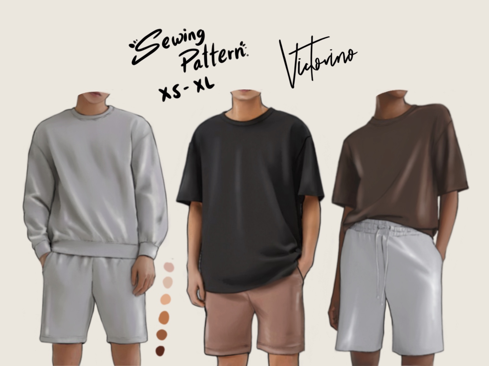 Patrón de costura - Camiseta básica hombre fit regular - Victorino